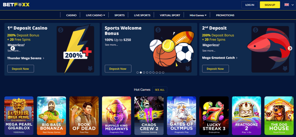 Betfoxx Bitcoin casino sign-up bonus