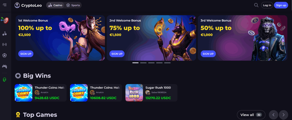 Cryptoleo Bitcoin Casino Welcome Bonus