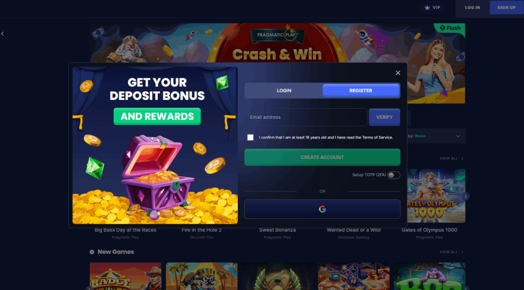 Flush casino account