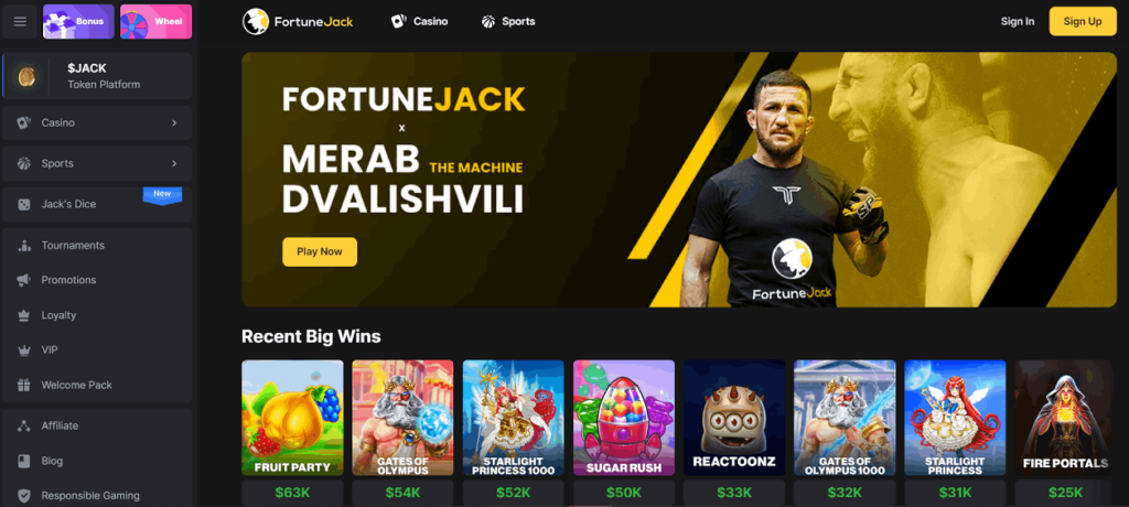 FortuneJack Bitcoin casino no deposit bonus