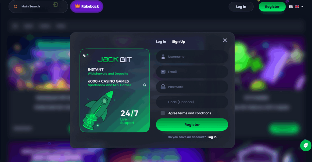 Jackbit crypto casino account