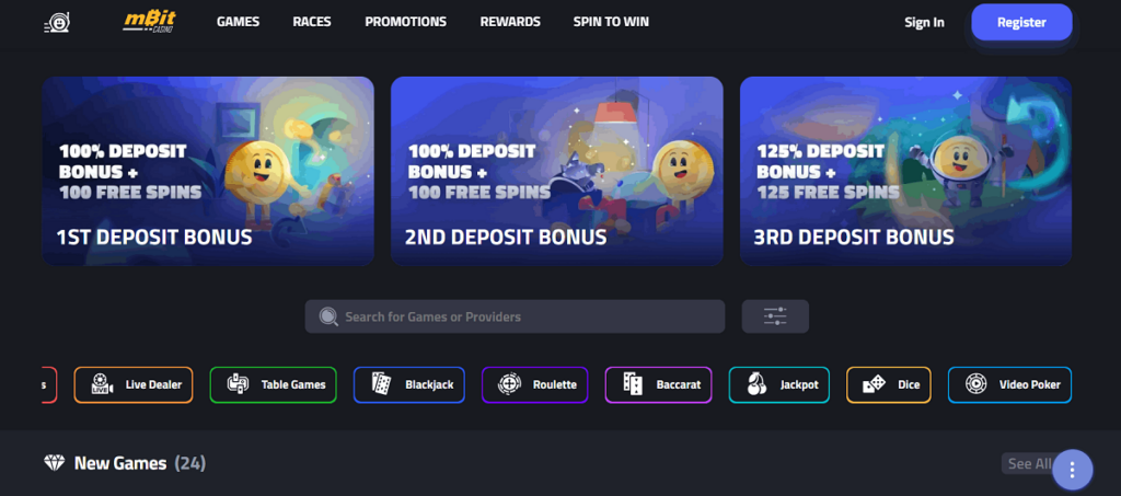 mBit Casino no deposit bonus with instant withdrawal