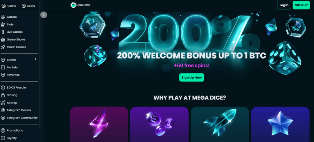 MegaDice ETH casino bonus