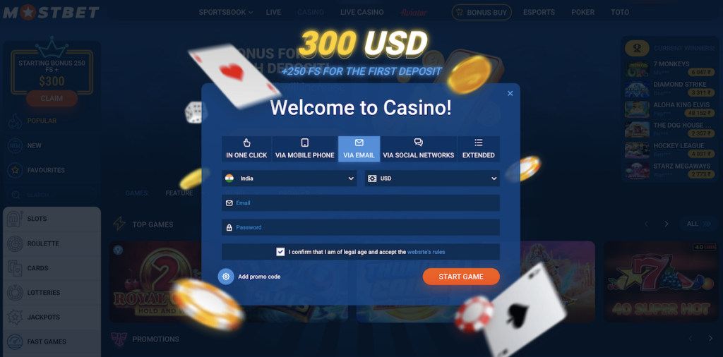 mostbet crypto casino account