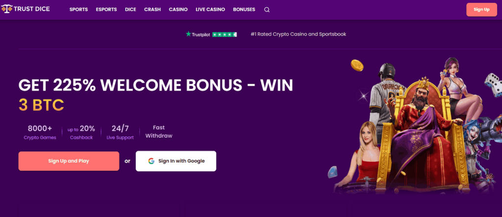 TrustDice Bitcoin casino poker bonus