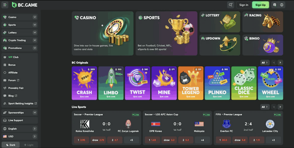 BC.Game crypto casino bonuses