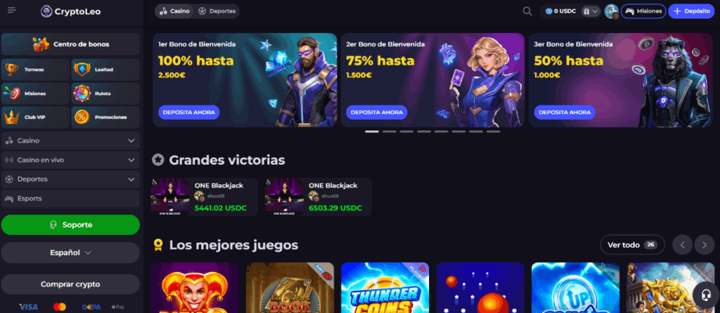 Cryptoleo casino criptográfico con bonos