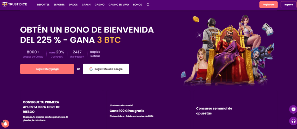 Trustdice casino criptográfico con bonos