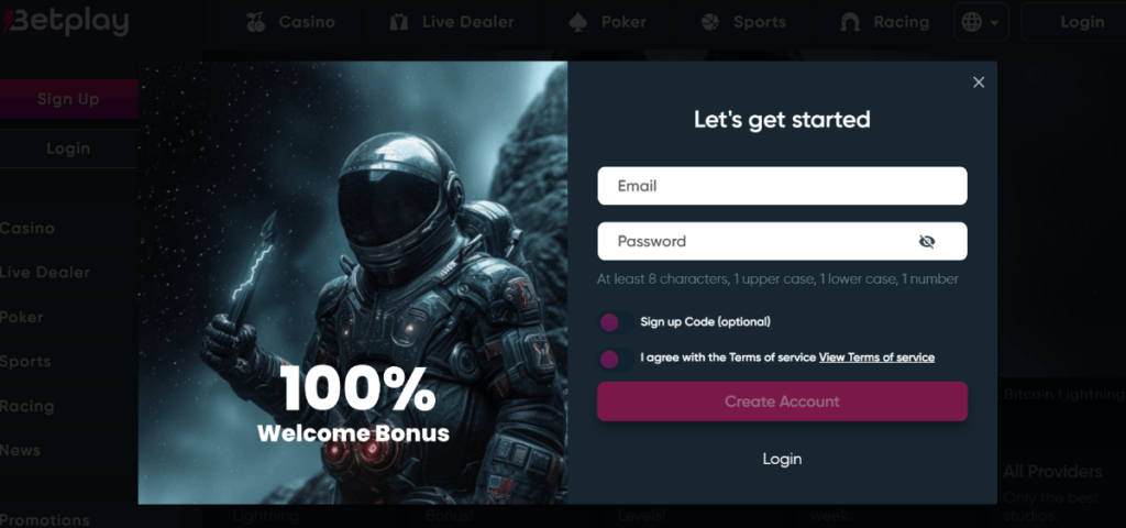 Betplay Crypto CasinoAccount