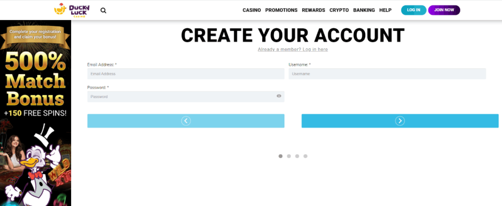Duckyluck crypto casino account