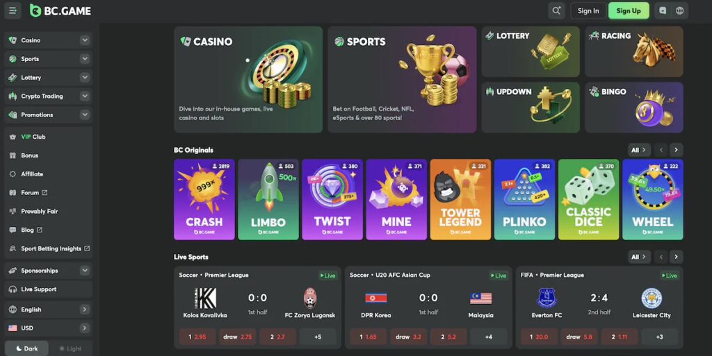 BC Game kryptowalutowe kasyna
